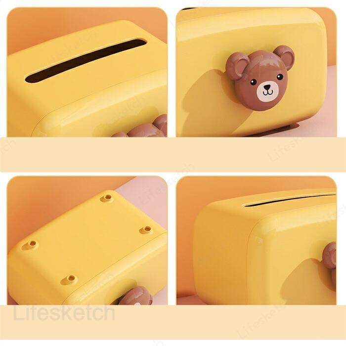 ティッシュケース 11x18x11.5cm tissuebox ティッシュボックス pvc ホーム 装飾 おもしろティッシュボックス クマ クマさん かわいい [3]