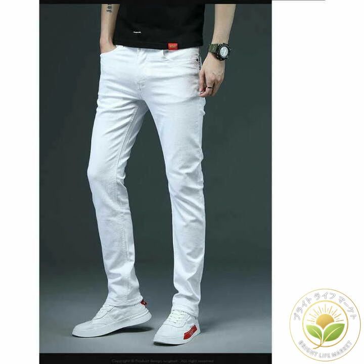 Denim Pants Jeans Men's Stretch Business White Trousers Fresh Category Top Summer Other Spring