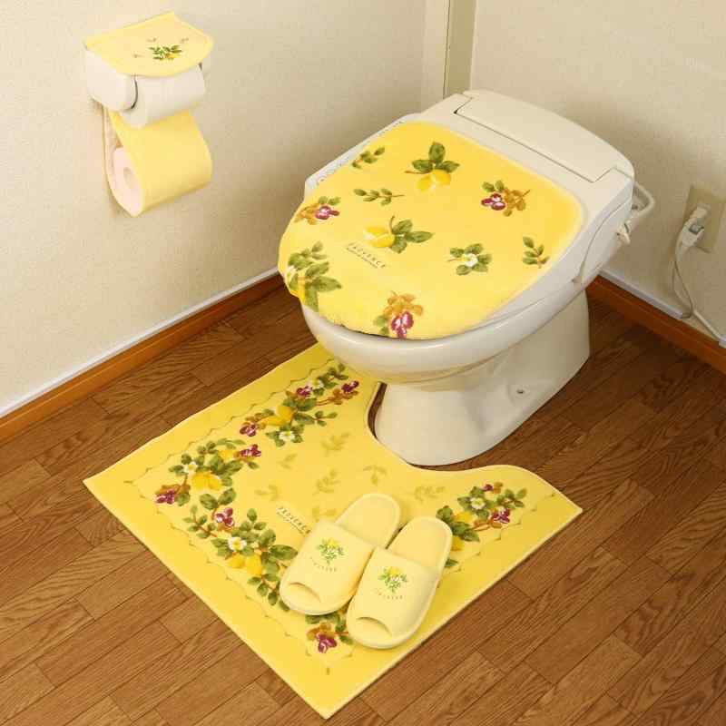 トイレマット セット 4点 日本製 マット フタカバー スリッパ ペーパーホルダーカバープロヴァンス シエル
