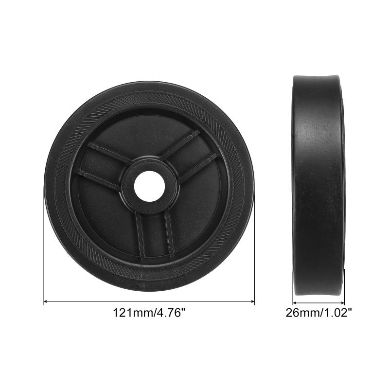 暮らしセレクトのPATIKIL 4.76"エアコンプレッサーホイール 0.65" 穴付きユニバーサルエアコンプレッサーホイール交換パーツ 黒｜アングル2
