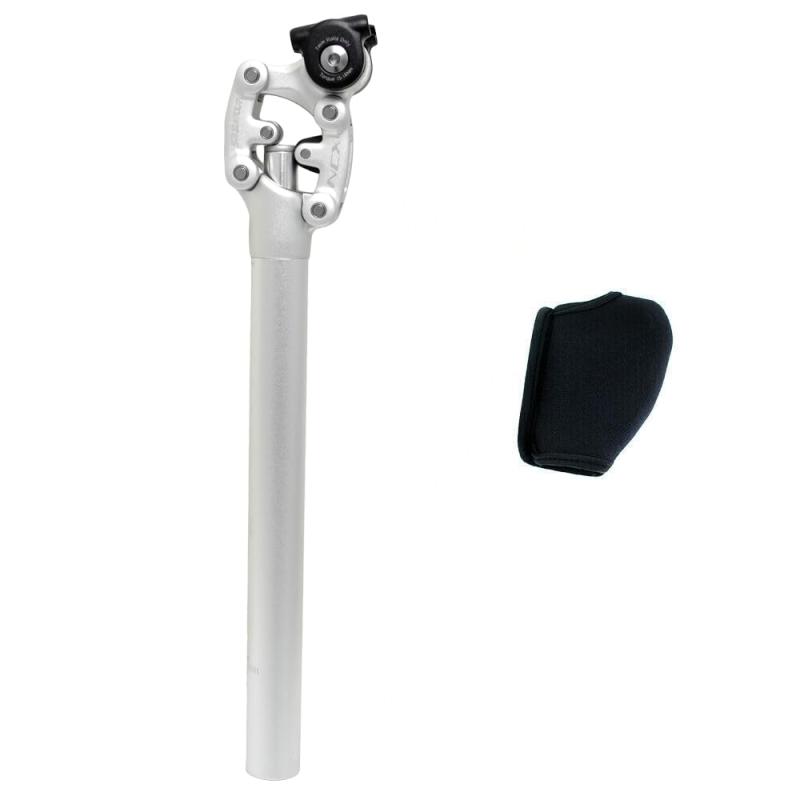 SR SUNTOUR SP12 NCX Suspension Seat Post w/ Protective Cover 30.9X400mm , Silver, VK2755