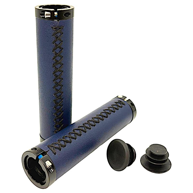 TaSAIYA 自転車 ハンドル グリップ PUレザー ベタベタしない エンドキャップ付 22.2mm