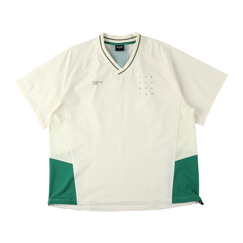 [スパッツィオ] サッカー Vネック切り替え半袖ピステ ベージュ(28)
