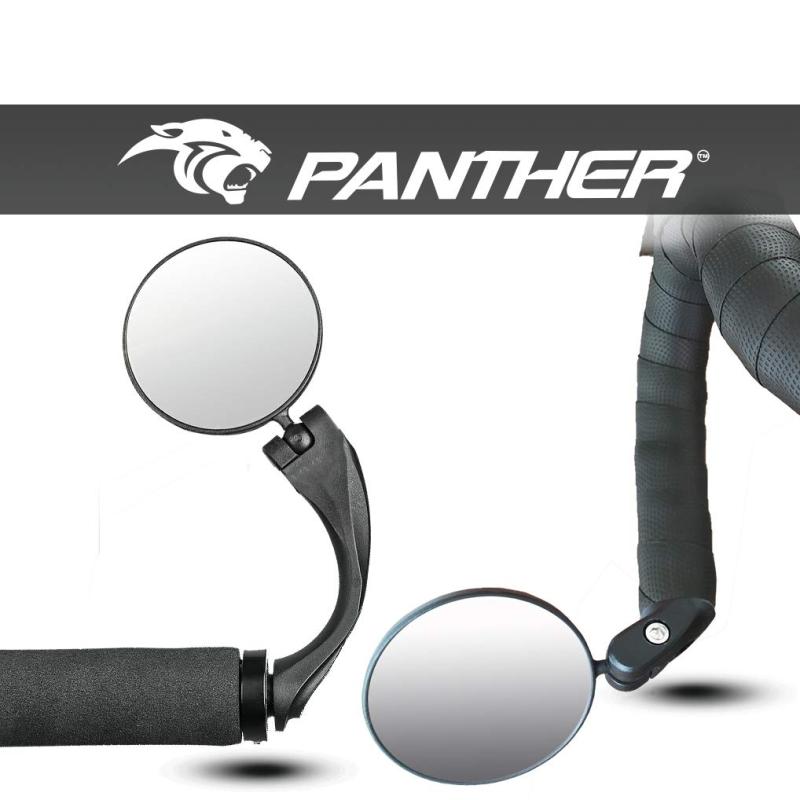 PANTHER (パンサー) 自転車ミラー サイクリングミラー バーエンドミラー サイドミラー バックミラー リヤビューミラー 40g ミラー直径72mm ハンドル径φ16-22mm対応 丸型 凸面 360°角度調整可能 広(4)