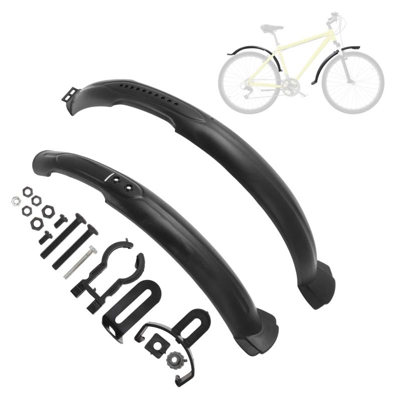 BULLSPANN 自転車 フェンダー フロント＆リアセット ロード/MTB対応 マッドガード 交換用 ブラック