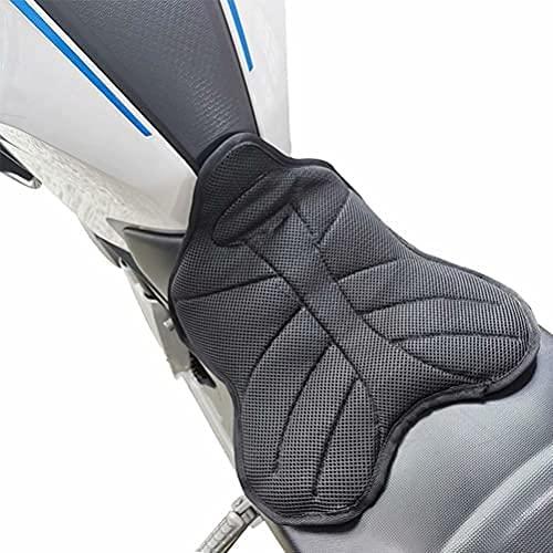 バイクシートクッション 座布団 衝撃吸収 防水 通気性 人間工学 尻痛み 腰痛み解消 ブラック ゲル型 (..