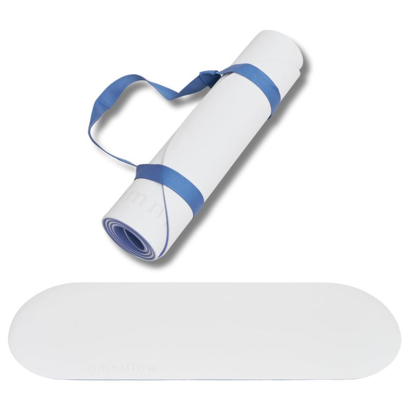 omniflow まあるい ヨガマット 丸ヨガマット 厚め 8mm TPE 滑り止め ストラップ付 軽量 大判 183cm ト..