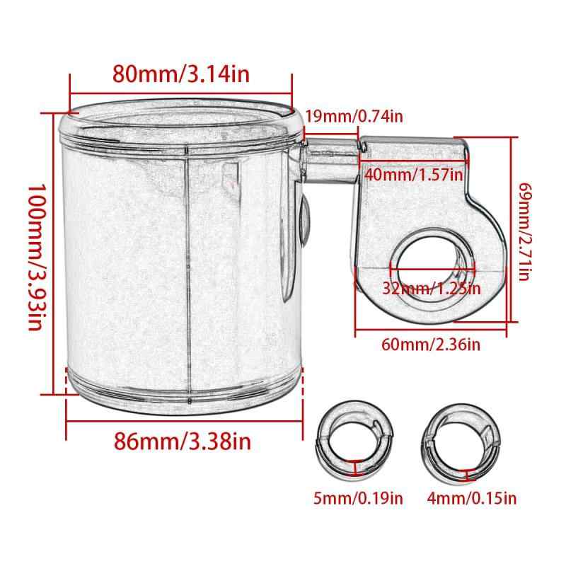 暮らしセレクトのAQIMY オートバイ用ドリンクホルダー 汎用 22-32mm ハンドルバー対応 360度回転調整可能 ブラックフォーム付き 防滑設計 ペットボトル・マグカップ対応 ブラック｜アングル3