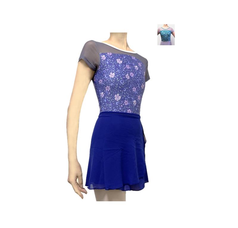 ProDance(プロダンス) ブルー シーグリーン 小花 ハーフカップ お洒落 かわいい バレエレオタード PD001