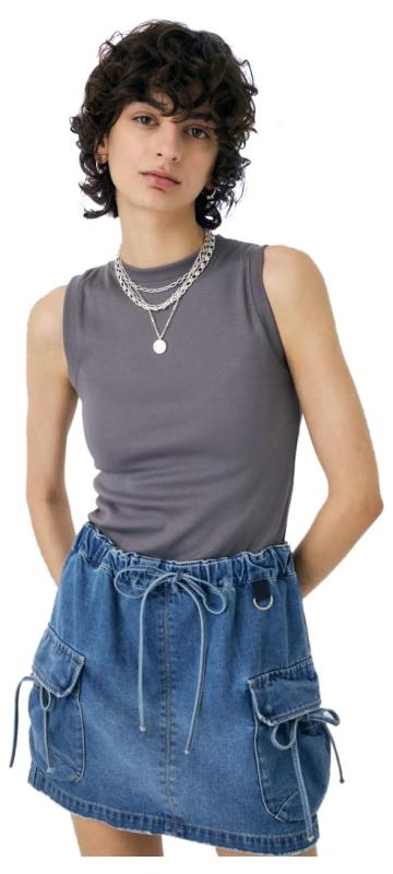 [マウジー] SUVIN GIZA SLEEVELESS トップ