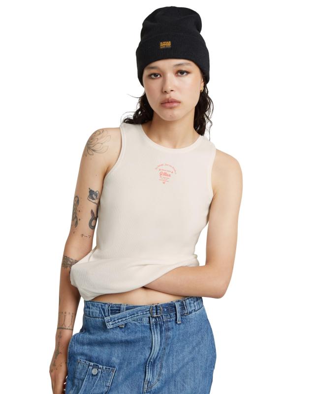 [ジースターロゥ] タンクトップ レディース スリムフィット Racerback Ribbed Slim Tank Top(3)