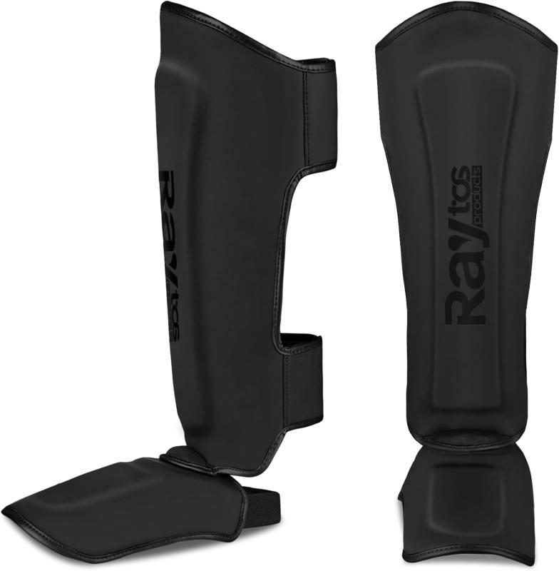 Raytos レガース 【格闘技用レッグサポーター】 キックボクシング 空手 柔道 総合格闘技 に最適 PUレザー＆三重構造内張り ひざサポーター すね当て プロテクター S/M/Lサイズ 3色展開