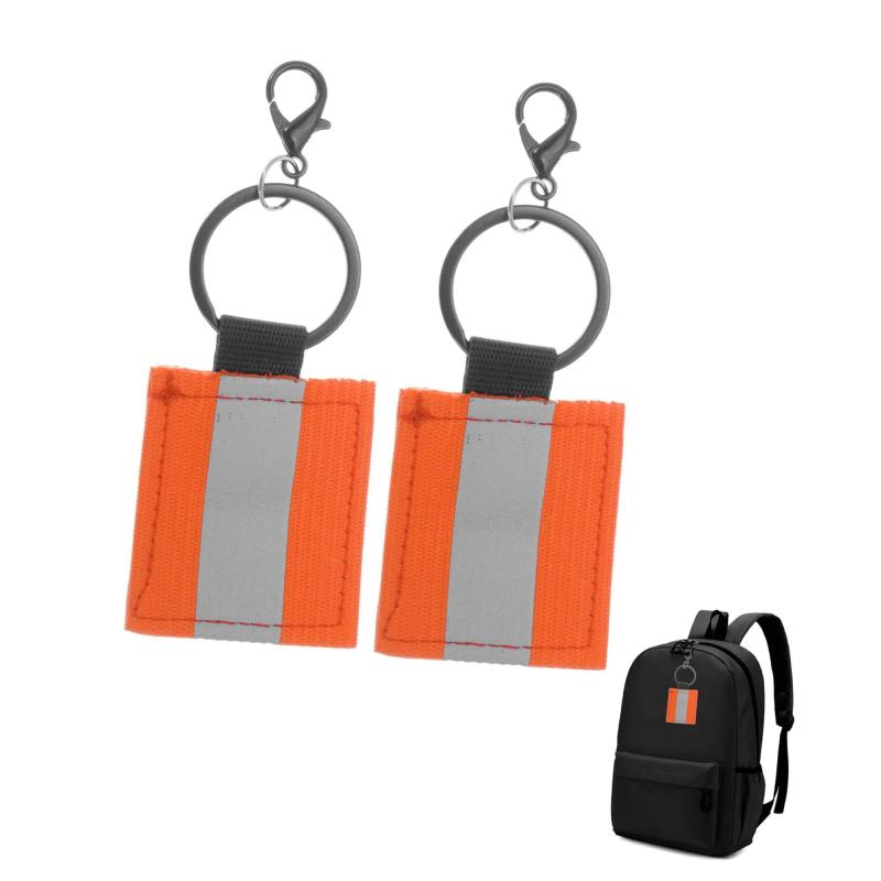 RENEWREVITAL 反射 キーホルダー リフレクター ナスカン付き ストラップホルダー 交通安全 安全グッズ キーリング 反射板 通学 通勤 散歩 夜間 登山 事故防止 2個入り 全9色