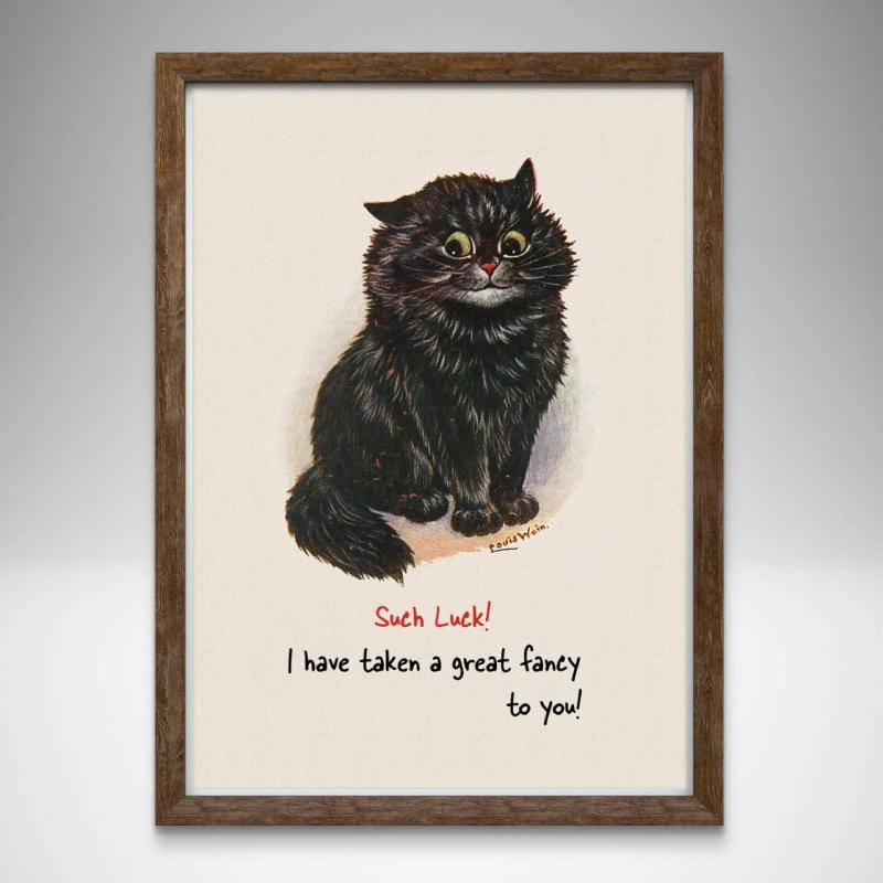 ルイス・ウェイン Such Luck 黒猫 A4サイズフレーム付きポスター