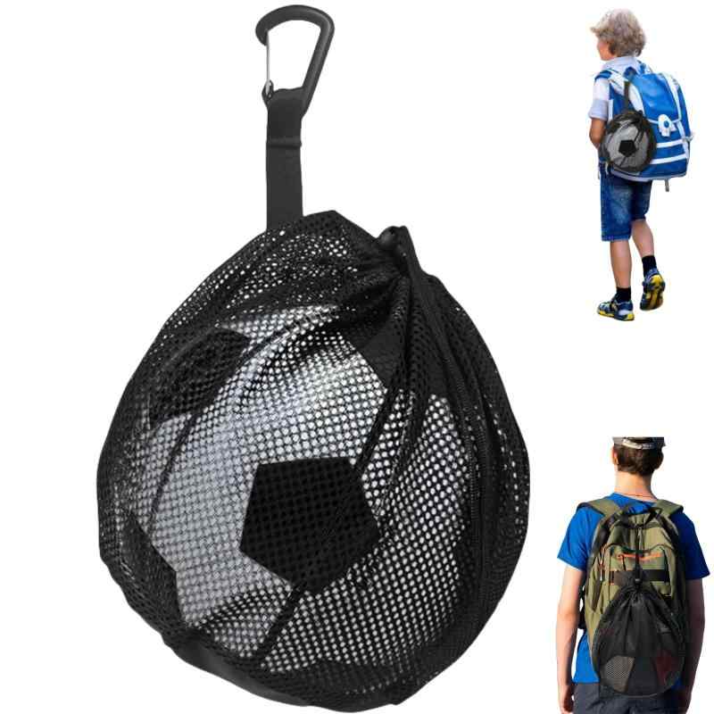 サッカーボール ネット ボールネット サッカーボールケース ポータブル 持ち運び便利 軽量 メッシュ バスケットボール ケース ボールバッグ バレーボール バッグ ボール収納 多機能 学校/