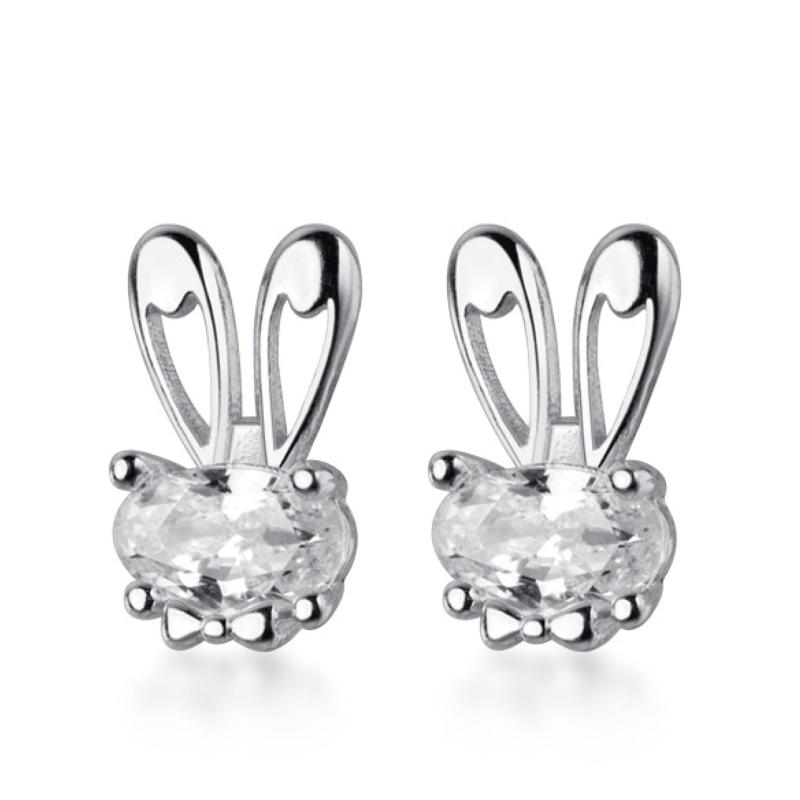 ピアス Silver925 シルバー うさぎ 兎 ピンクゴールド CZダイヤ ジルコニア 金属アレルギー対応