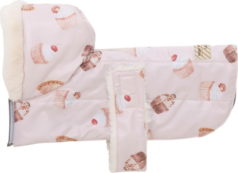乐天商城 - ペット用フード付きお散歩ウェアM tassu タッス Osanpo Wear スイーツ柄 防寒 撥水 アルミシート 168-6804A1