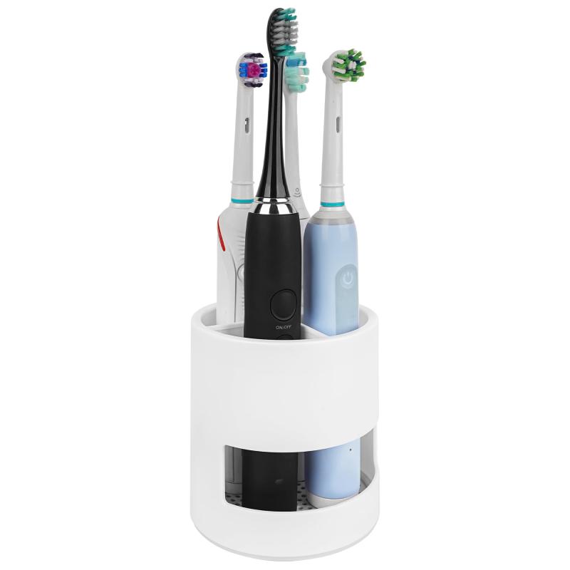 樂天商城 - Linkidea 電動歯ブラシホルダー カウンタートップタイプ 4スロット プラスチック製 ブラシオーガナイザー Oral-B iOシリーズ、PHILIP Sonicare ProtectiveClean、Colgate ExtraClean対応 (ホワ