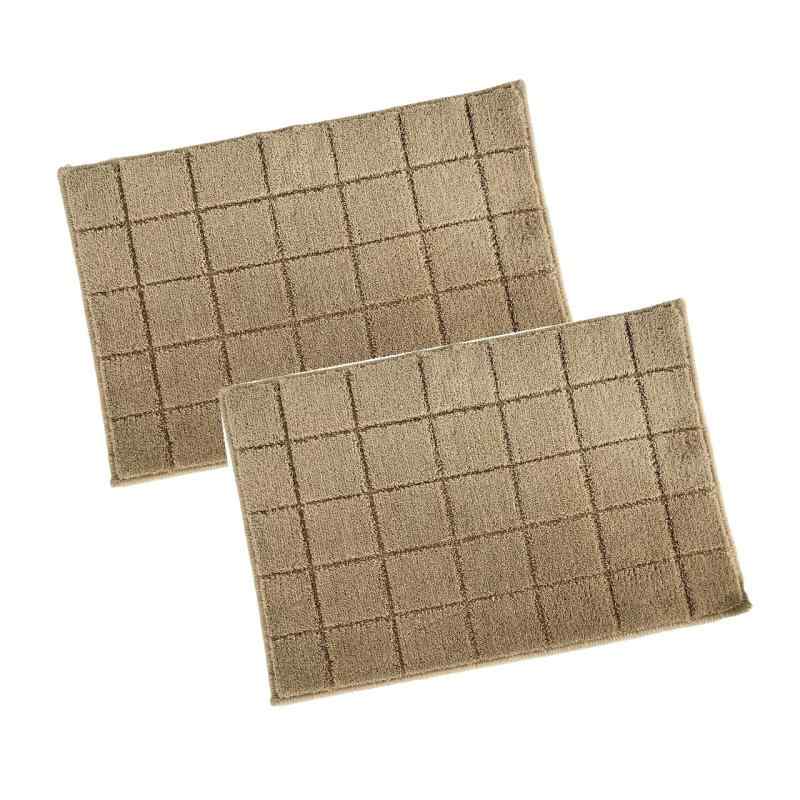 樂天商城 - 日本製 抗菌防臭＆吸水速乾バスマット レチカータ 45×60cm ベージュ 2枚組