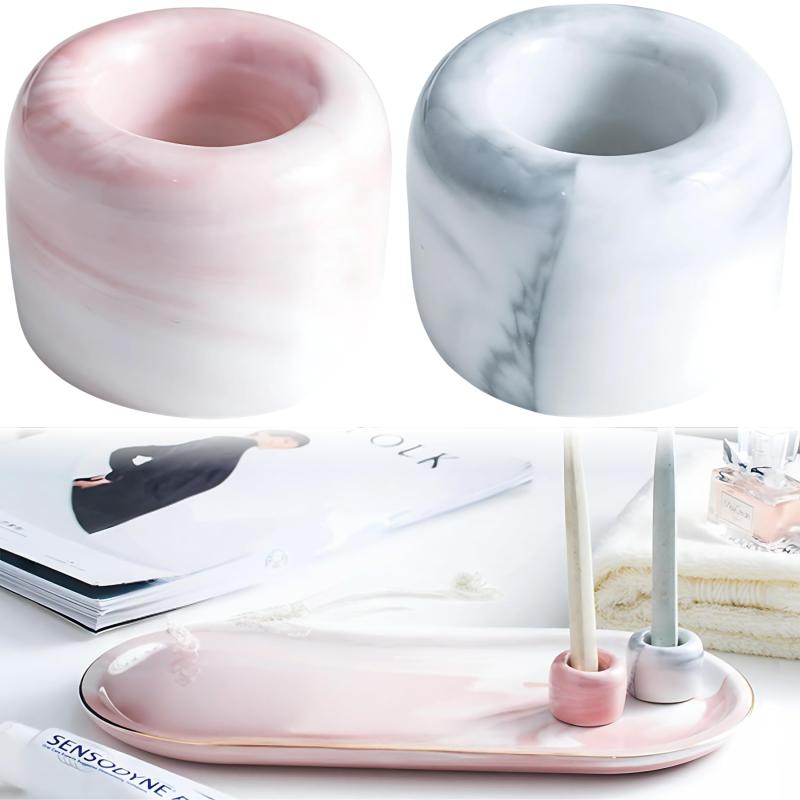 Mellbo 歯ブラシスタンド 歯ブラシ立て 歯磨きスタンド おしゃれ セラミックス製 丸洗い可能 マーブル柄