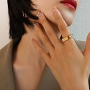 リング 指輪 ゴールド フォークリング ハワイアン サージカルステンレス 316L ステンレス ゴールド 18k k18 18金 仕上げ 金属アレルギー 対応 ...