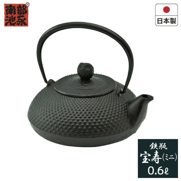 南部鉄器　鉄瓶　宝寿(ミニ) 約0.6L日本製 鉄製品 鉄 やかん 池永鉄工のサムネイル