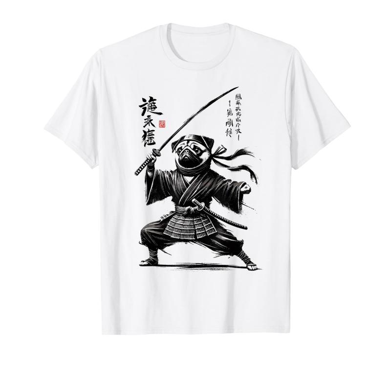 日本 パグ 犬 忍者 日本人 侍 戦士 ママ パパ キッズ
