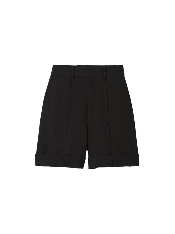 [ミースロエ] カラミ織りハーフパンツ MWFP252017 レディース BLK 0