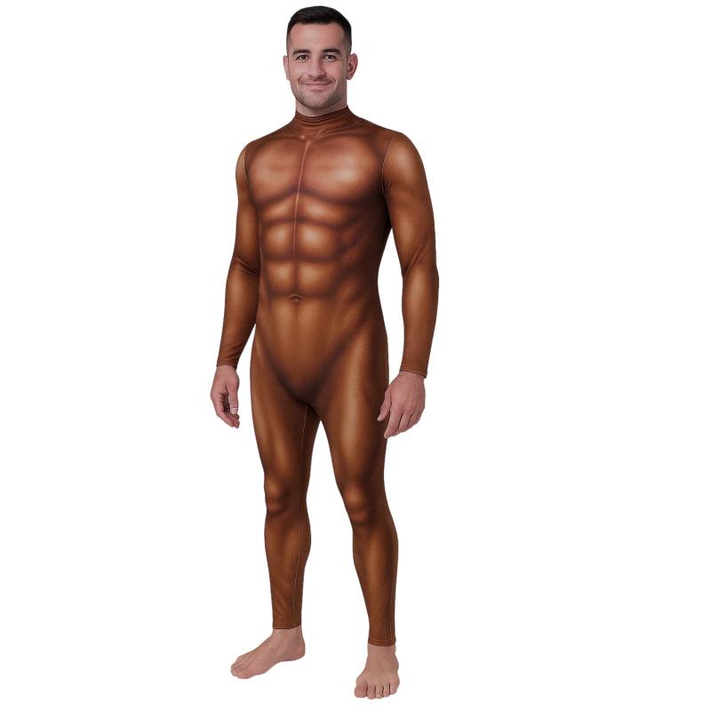 [KEKVE] 全身タイツ 筋肉スーツ 適応身長160cm 3Dデジタル印刷 ハロウィン コスプレ 着ぐるみ ポリエス..
