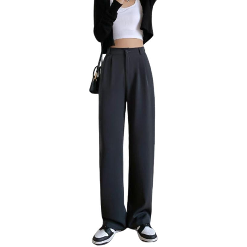 [Tuten] ワイドパンツ レディース ハイウエスト 着痩せ ロングパンツ シンプル 厚さ おしゃれ スラックス オフィス 通勤 春秋