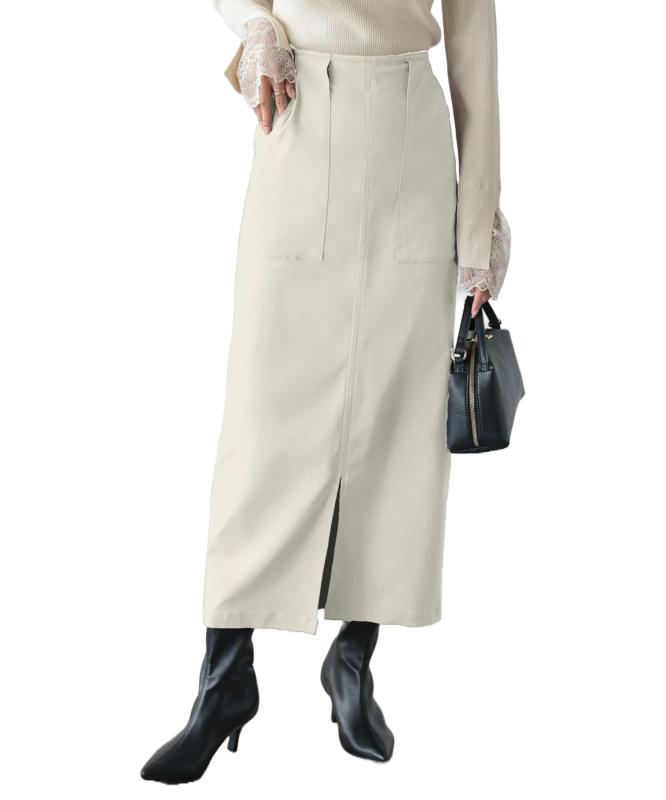 [神戸レタス] スカート 裏微起毛 タイトスカート ストレッチ 秋 冬服 防寒対策 あ...