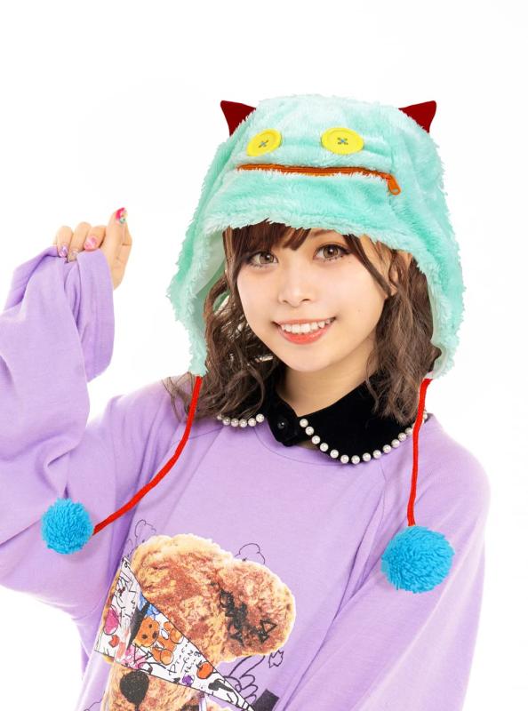 [ルカン] 192 【 ふわもこ帽子 ブルーモンスター 】 ハロウィン 帽子 被り物 ブルー モンスター コスプレ 仮装 グッズ ふわふわ もこもこ 可愛い パーティー イベント