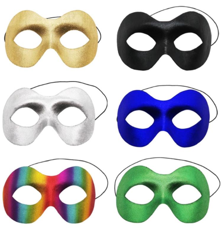 仮面舞踏会 アイマスク 仮装眼鏡 丸型 ベネチアンマスク PVC素材 6色セット ハロウィン パーティー コ..