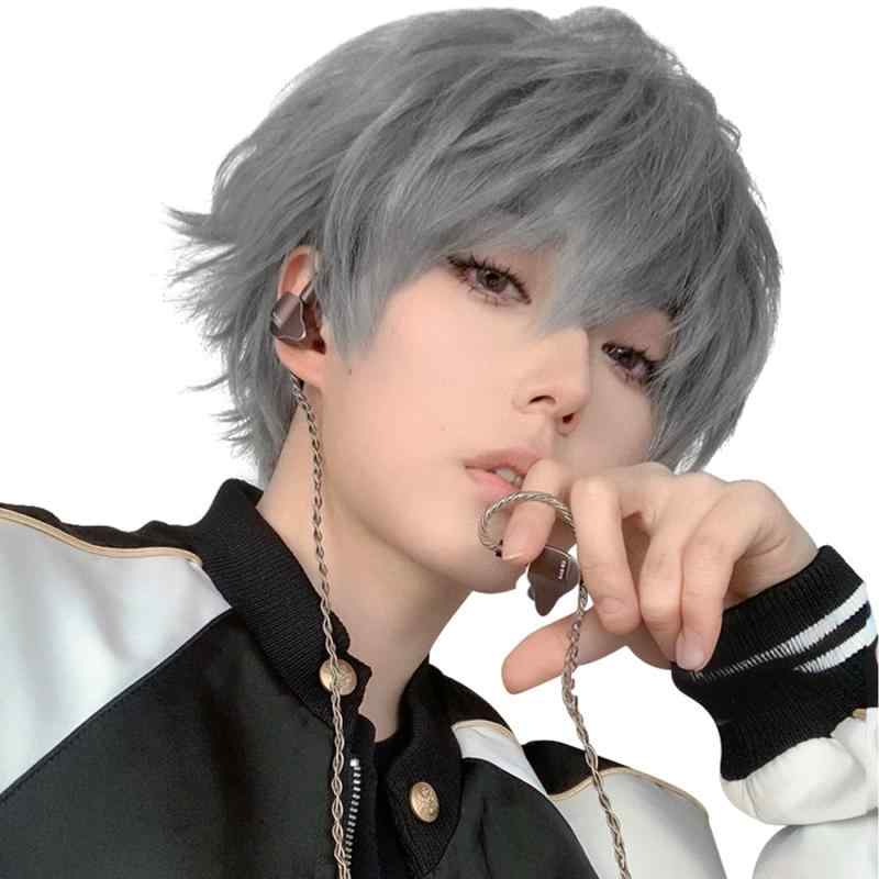 Sofeiyan ウイッグ かつら メンズ ショート 男装 原宿 フルウイッグ 自然 耐熱 小顔 人気 イケメン ファッション 男女兼用 コスプレ 男性 イメチ...