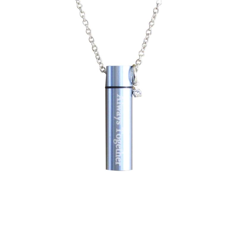 遺骨ペンダント 軽量 カプセル 細小 ブルー Always Together メッセージ刻印入り 手元供養 ペット メモ..