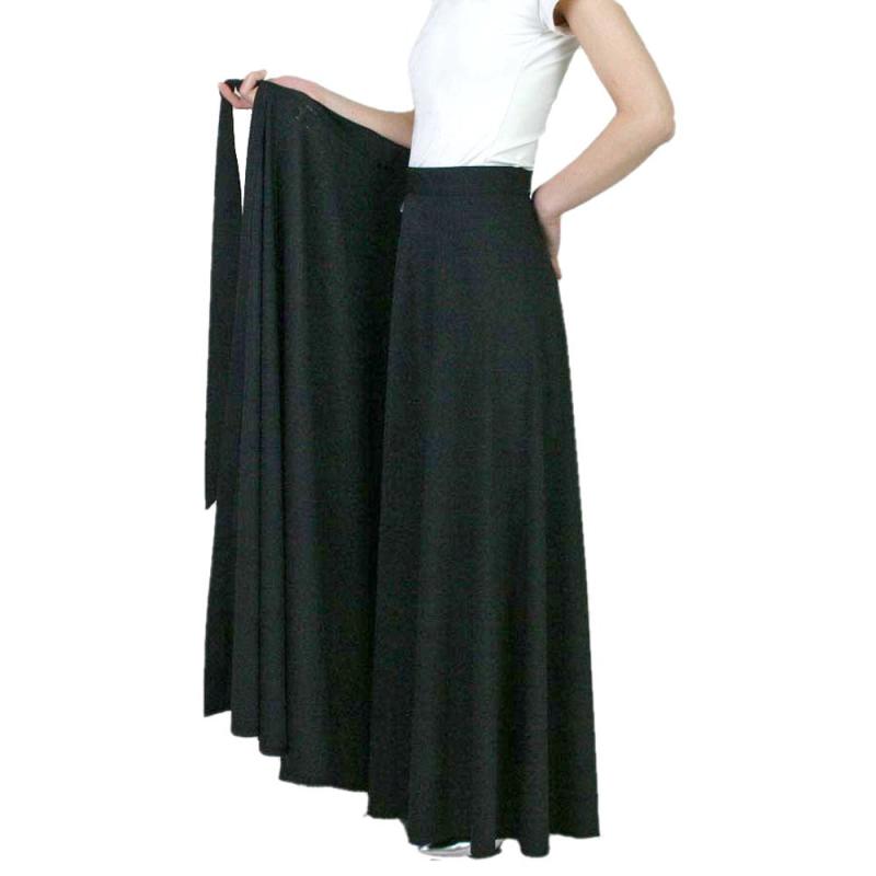 [Bourree] （ブーレ） 巻きスカート ロングスカート黒 コーラス 合唱 衣装 ウエストサイズ調節可能 選べるスカート丈4サイズ