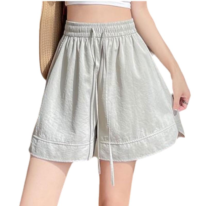 [Cd&e] 半ズボン レディース ショートパンツ ゆったり カジュアル ハイウエスト 夏 無地 スポーツ 五分丈 紐 ウェストゴム ハーフパンツ