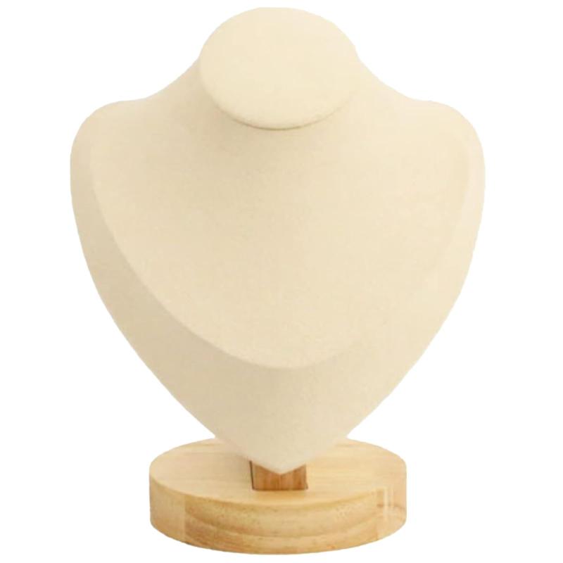 Aristal ディスプレイトルソー【ネックレスを上品に引き立てる】ネックレススタンド ペンダント展示 陳列用 ベージュ 高さ18cm 幅14cm