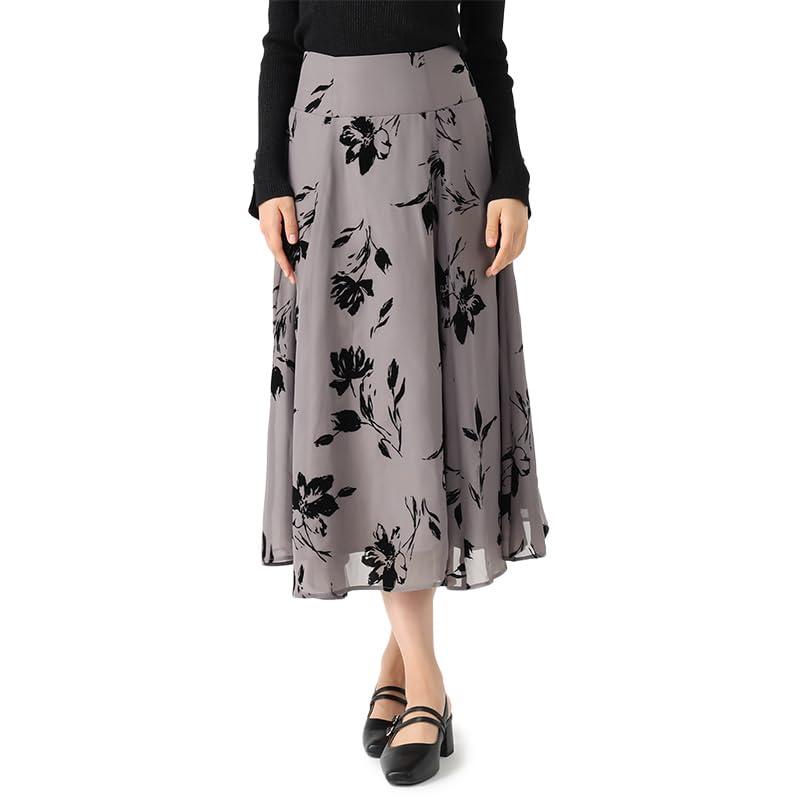[ミッシュマッシュ] ギャザー・フレアスカート レディース スカート ロングスカート ロング丈 フロッキー 花柄 きれいめ 華やか オフィ..