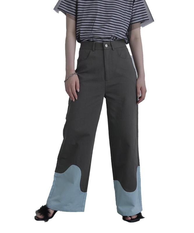 Rakuten - [miette] ウェーブ 切替 ワイドパンツ REXX1012 レディース