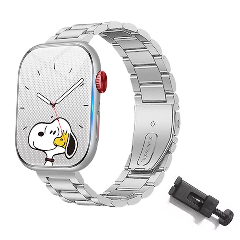 Rakuten - [SHANCHI] 【3玉チェーン】 Audwierr J45 2.01インチ 用 交換バンド 22mm 高級3玉チェーンメタルバンド ステンレス製 ナノ浸透めっき 快適な通気性 9層研磨加工 ダブルプッシュ折り畳みバックル付き