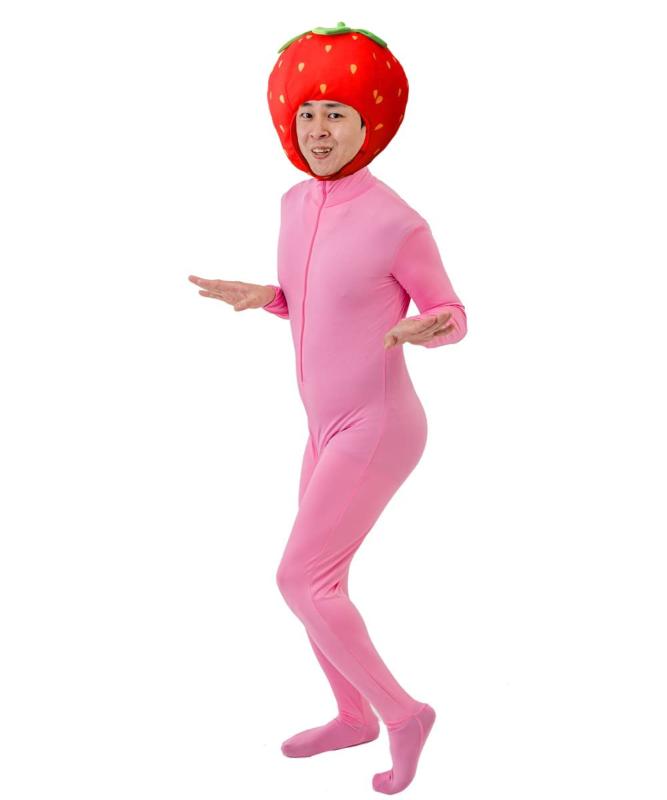 [ルカン] いちご全身タイツセット 2サイズ イチゴ 苺 果物 全身タイツ いちご狩り お笑い 被り物 かぶ..