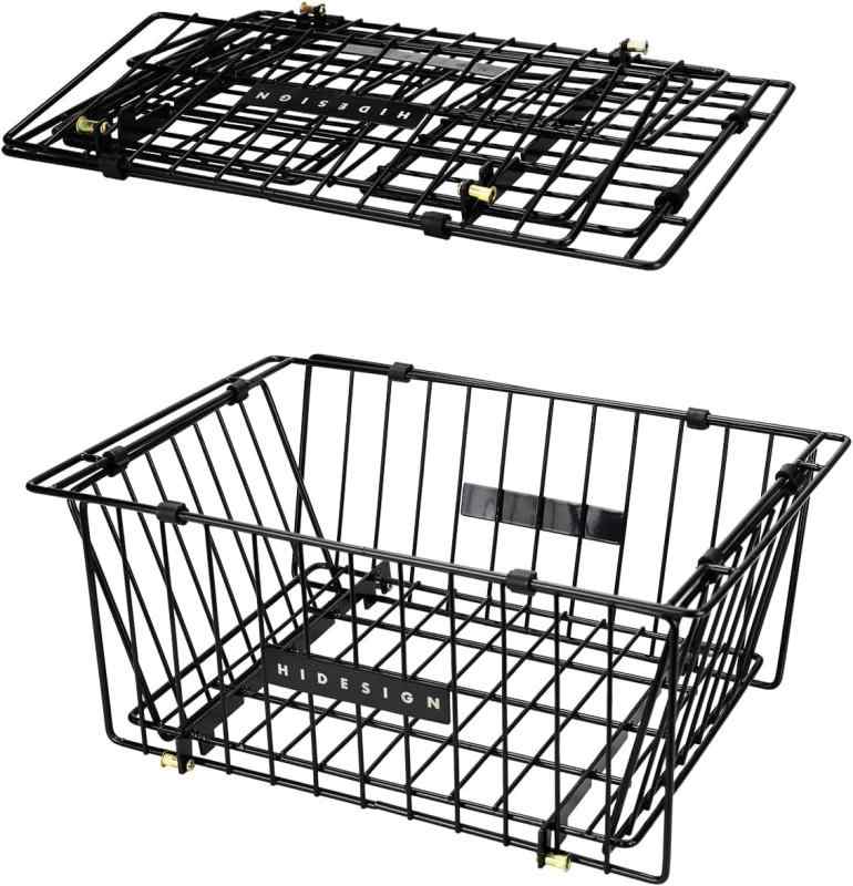 塗装改善HIDEOUTCRAFT IGT カゴ 折りたたみバスケット 水切りメッシュトレイ IGT 互換 スチール製 アウトドア BBQ テーブルアクセサリー 収納バッグ付き 軽量 コンパクト