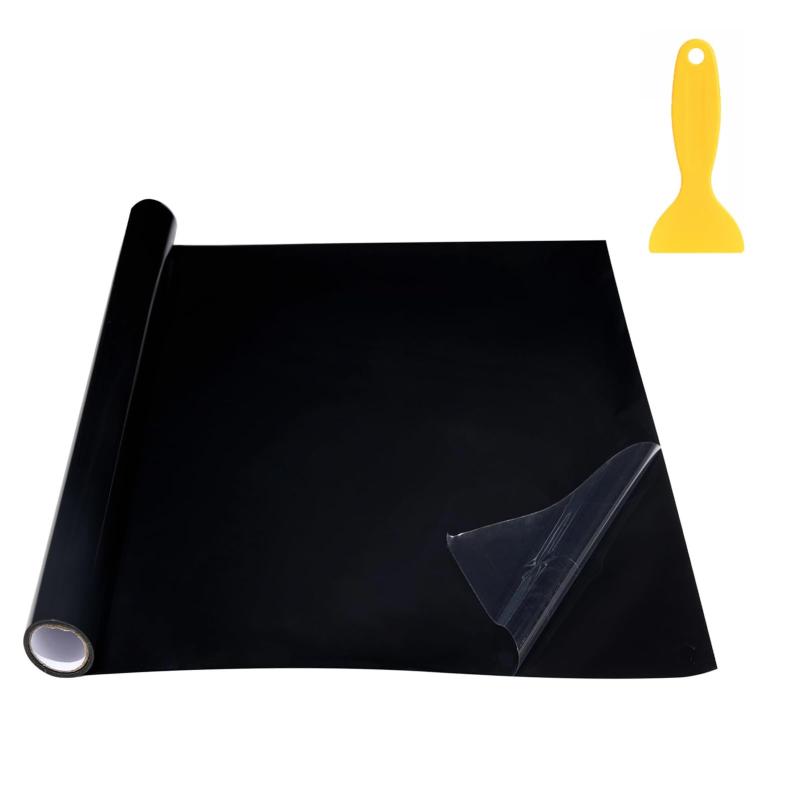 lulubelle アクアリウム 水槽 バックスクリーン フィルム 黒 40×200cm ヘラ付き