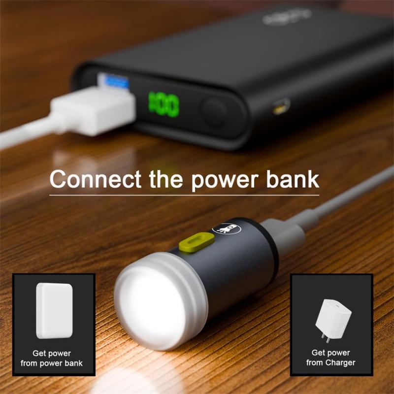 NFHK ミニ懐中電灯 USB C LEDライト 明るさ210ルーメン 充電器/パワーバンクから電源を供給 小型で持ち運びに便利 フック穴付き kurasidou-10191347 暮らし堂ショップ サンプル画像3