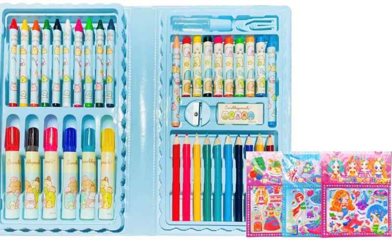 すみっコぐらし ブック型 文房具セット 42種類 お絵かきセット ステーショナリー + シール1枚 女の子用 お絵描きバッグ 色鉛筆 クレヨン kurasidou-10204832 暮らし堂ショップ サンプル画像2