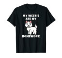 宿題ウエスト・ハイランド・ホワイト・テリア・ウェスティ犬 Tシャツ
