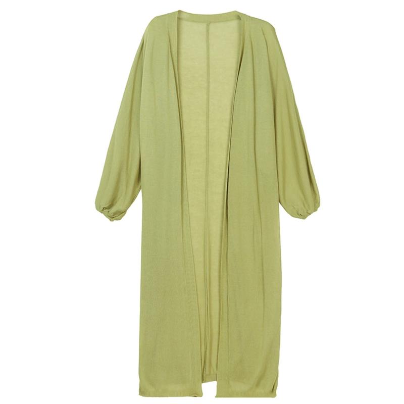 [Ruixi] ロングカーディガン レディース 薄手 ニット 長袖 冷房対策 uvカット 日焼け止め 透かし 無地 シンプル 春夏 羽織り 着痩せ ゆったり おしゃれ 通勤