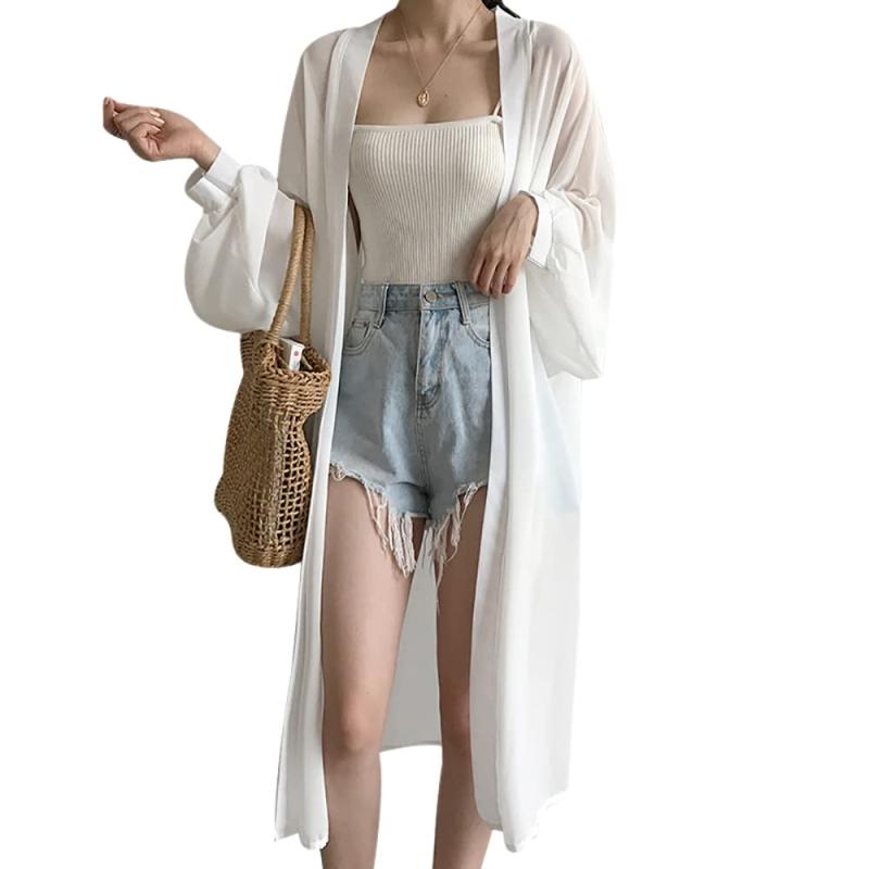 [TO DO GIRL] ロングカーディガン レディース 薄手 レディース カーディガン シフォン おしゃれ ワイシャツ 羽織り ガウン 膝丈 アウター 大きいサイズ 日焼け 冷房対策