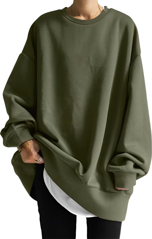 [newNE] ビッグシルエットスウェット レディース プルオーバー ゆったり カジュアル 体型カバー トップス 春 秋